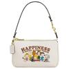 PEANUTS Snoopy Joint Model Nolita 19 Cartoon Printed Hardware Accessories Pebbled Leather Mahjong Bag Handbag Small Size Women's White