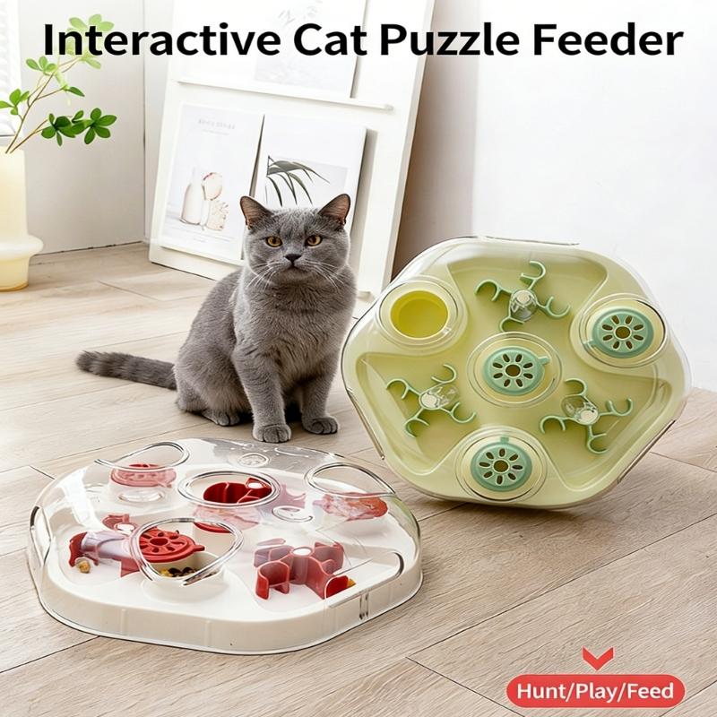 Two Phase Challenge Animal Food Dispenser Plaything With Viewable Structure To Stimulate Hunting Urge And Reduce Fast Eating