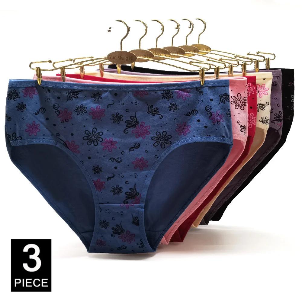 Panties Plus Size Cotton Underwear Women Briefs Woman Knickers Lady Lingerie Girl intimate Large 3 Pieces/Lot