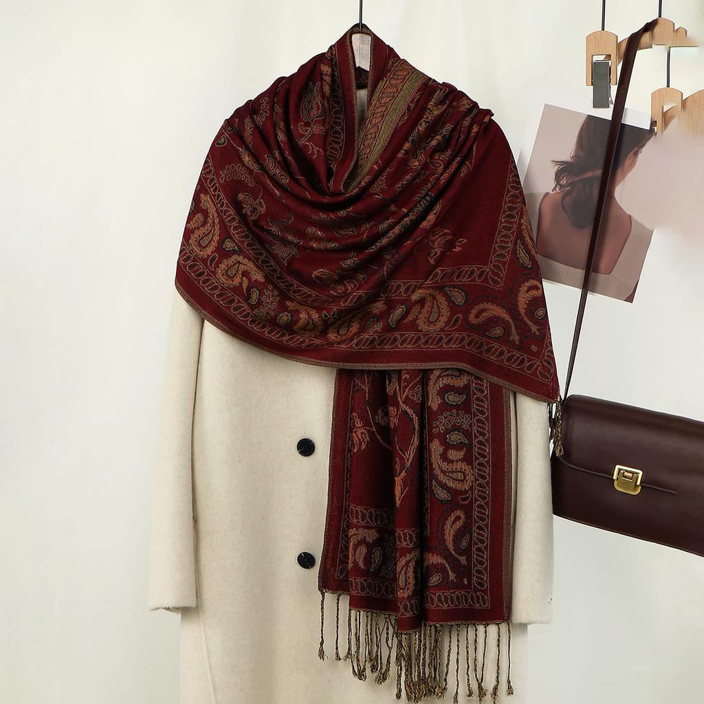 New  Cashmere Women Scarf Printed Winter Warm Shawl And Wraps Pashmina Bandana Long Jacquard Paisley Female Foulard