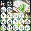 DIY 16 Peças Stencils de Fada Modelos para Pintura, Scrapbooking em Madeira, Vidro, Tela. Designs de Flores, Lua e Fada do Dente