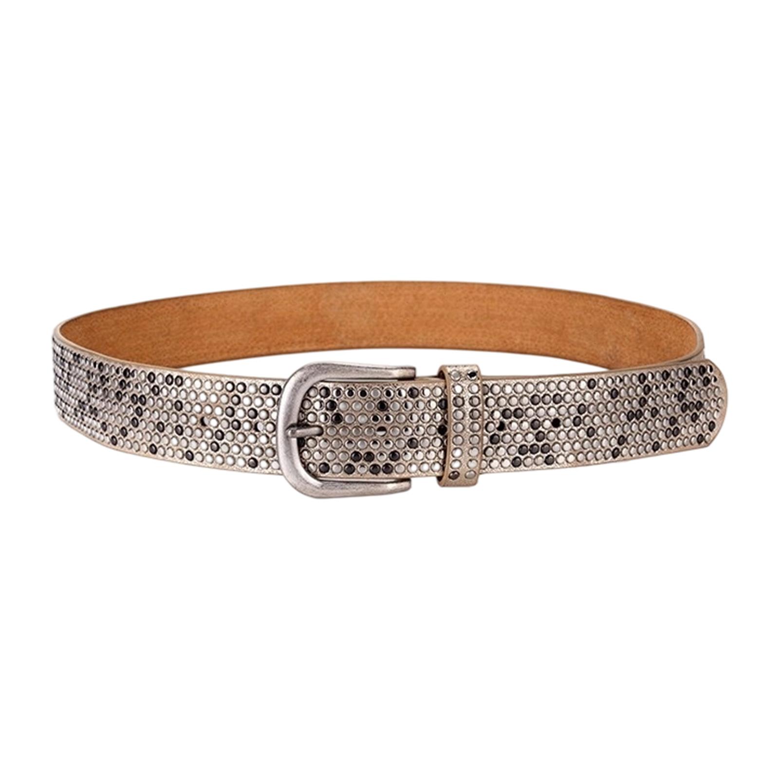 

Adjustable Waist Belt for Women PU Leather Full Rivets Studded Waistband for Everyday and Street Wear Fashion Accessory 2