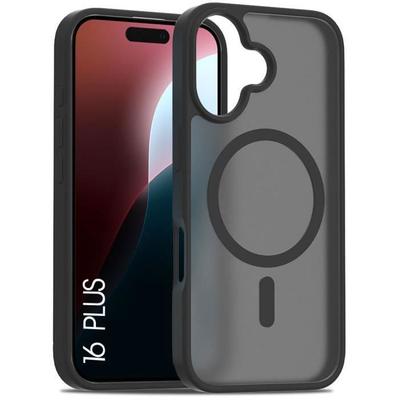 Ochranný kryt pre iPhone 16 Plus - BOOLING - Hybridný silikón a PC - Čierny - Kompatibilný s bezdrôtovým nabíjaním