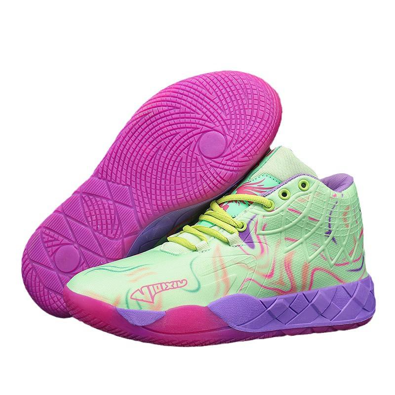 Zapatillas de Baloncesto Versátiles de Caña Alta: Moda, Resistente al Desgaste, Absorbe Impactos, Colores Combinados.
