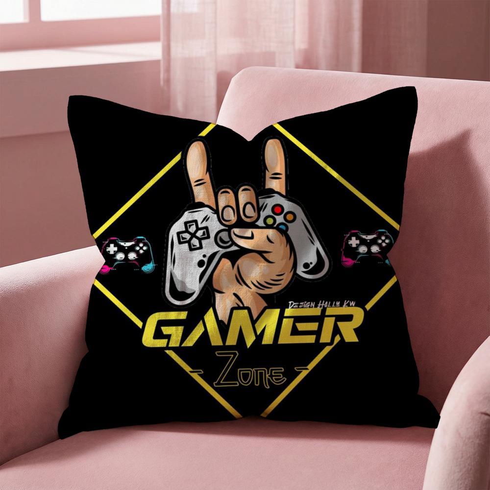 Colorful Graffiti Game Gamepad Cushion Cover Multi-Scene Pillow Cover for Home & Car - Reversible, Soft & Durable for Daily Use