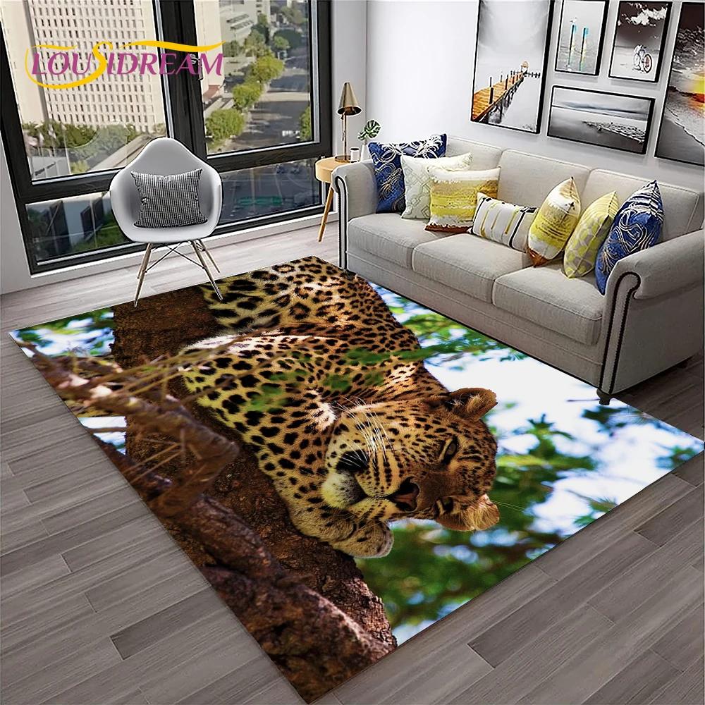 Beast Leopard Cheetah Cartoon Animal Carpet Rug for Home Living Room Bedroom Sofa Doormat Decor,kids Area Rug Non-slip Floor Mat