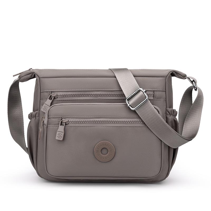 Women's Bag Multi-Layer Zipper Shoulder Bag Nylon Crossbody Bag