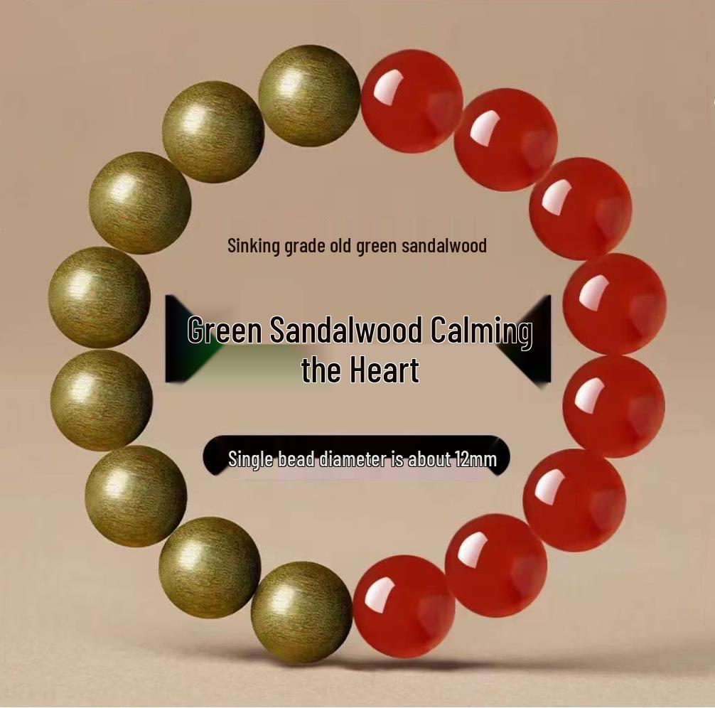 Premium Green Sandalwood & Wenge Bracelet for Men & Women - High Density, Collection Grade