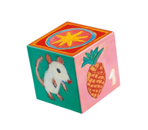 DJECO 10 Mein Freund Bausteine Stapelwürfel, Tierbausteine für Alter 0, 1, 18 Monate, 2, 3, 4, 5 Jahre, Jungen und Mädchen, Kleinkinder, Babyparty