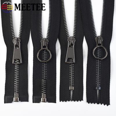 Meetee 5# Schwarze Metallreißverschlüsse 15-150cm Geschlossenes/Offenes Ende Reißverschluss Mäntel Taschen Auto-Lock Verschluss Reißverschlüsse Reparatur Kleidungsstück Nähzubehör