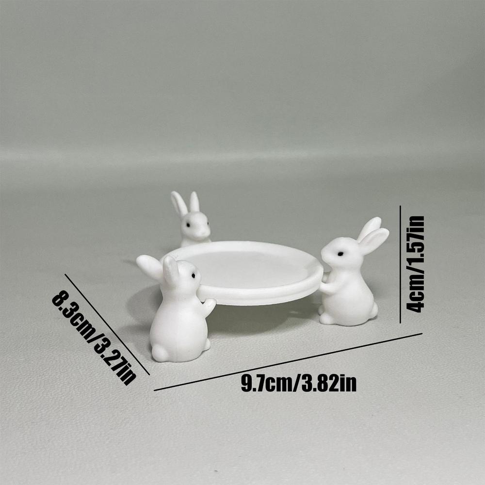 

Easter Rabbit Jewelry Holder Bunny Serving Dishes Easter Bunny Cake Stand for Home Entryway Vanity Bedside Table Desk Decor белый