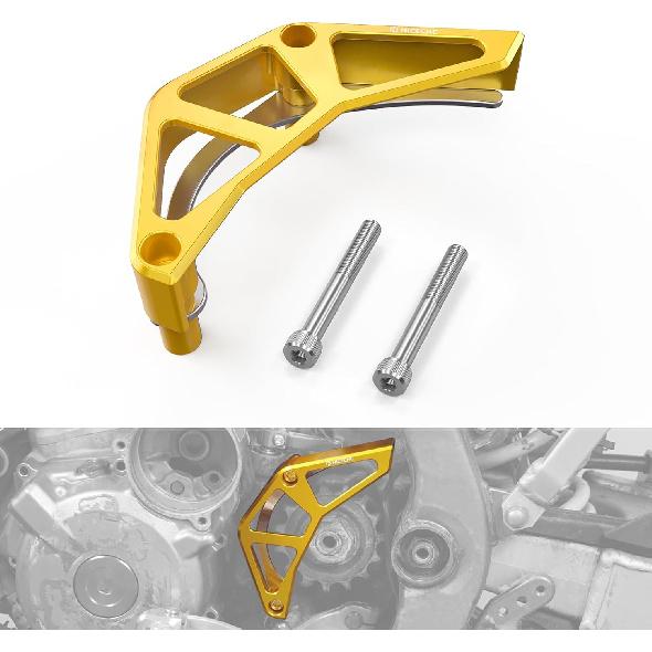 NICECNC Schwarzer Ritzelabdeckungsschutz Kompatibel mit Suzuki DRZ400S DRZ400SM 2000-2024 Siehe Passform Motorrad CNC Kettenschutz vorne