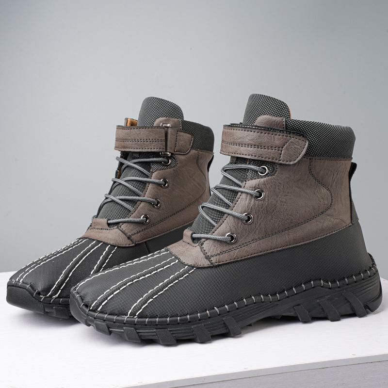 2025 Popular Martin Boots Men's Leather High-top Large Size Winter New Velvet Thickened Tooling Boots