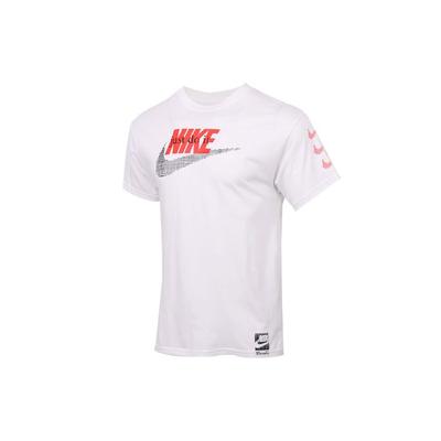 T-Shirt mit geradem Schnitt und Retro-Muster und Aufdruck für Herren, kurzärmlig, Weiß, CW0376-100