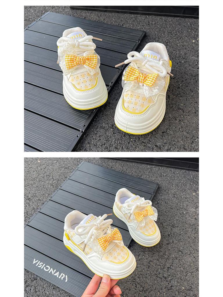 2025 Autumn Girls' Princess Sneakers - Soft Sole White Sports Shoes