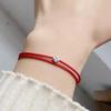 Lucky Four-leaf Clover Mini String Bracelet Red Handmade Rope Charm Jewelry for Fashion And Style