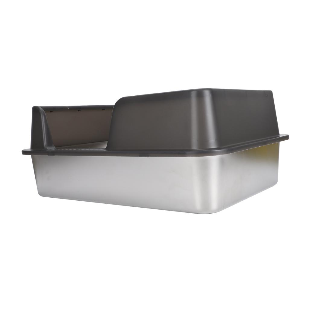Stainless Steel Litter Box High Sides Anti Splashing Easy To Clean Enclosed Cat Litter Box for