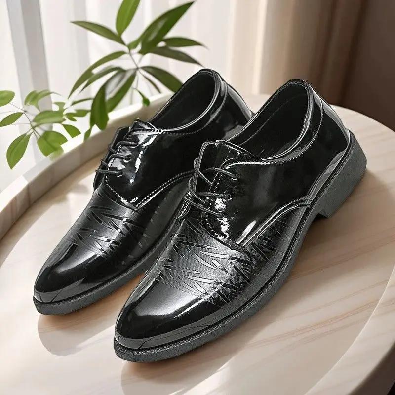 Tailoring Patent Leather Soft Work Social Shoe Male Cheap Liquidation Casual Business Gentleman 2026 Trend 39 Men's Formal Shoes