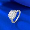 Wind High Carbon Diamond Pad Ring Whole Body 10 * 10 White Diamond Wind Simple Women'S Ring Ring