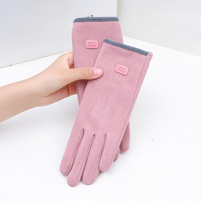 Winddichte Touchscreen-Fahrradhandschuhe: Warmer deutscher Samt, Plus-Samt, Unisex Koreanischer Stil für Herbst und Winter