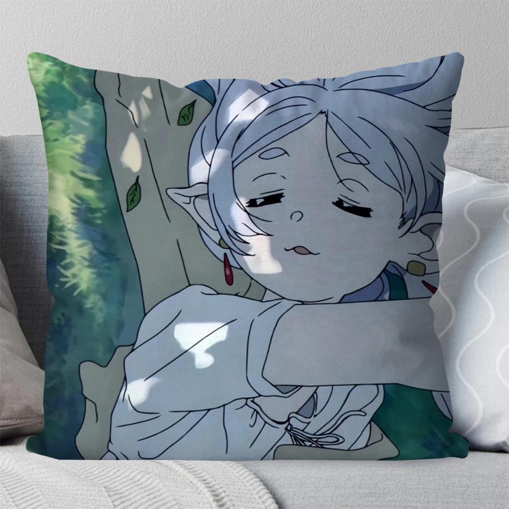 Animation Frieren Beyond Journeys End Pillow Case Square Pillow Bedroom Sofa Leisure ComfortCarLiving Room Home Decoration 40X40