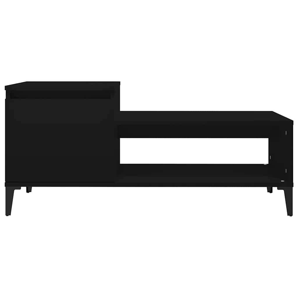 Vidaxl Stolik Kawowy, Czarny 100X50X45 Cm, Materiał Drewnopochodny