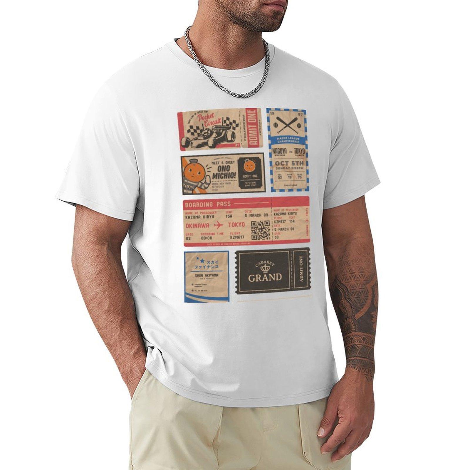 vintage tickets yakuza  ryu ga gotoku TShirt boys whites graphic t shirt vintage affliction shirts mens plain t shirts S