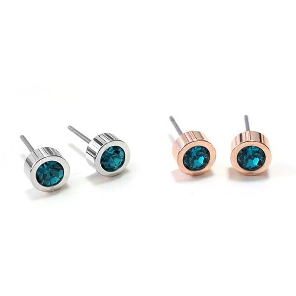E393 Blue Zircon Austrian Crystal Earrings