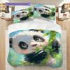 Panda Muster Bettwäsche Steppdecke Set Bettbezug Kissenbezug Heimdekoration Geburtstagsgeschenk (1 Bettbezug + 2 Kissenbezüge, ohne Füllung)