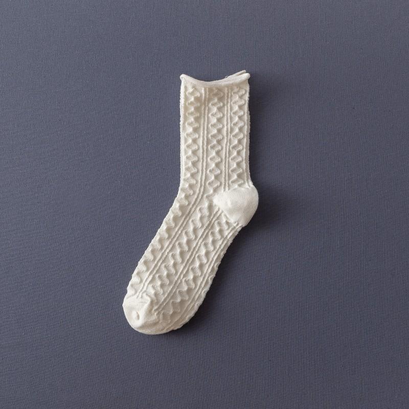 Female Summer Thin Model Pure Color Cotton Lovely Lace In The Tube Socks