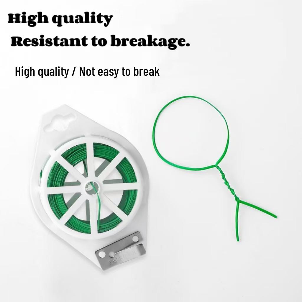 E-commerce Garden Tie: 150m Self-Cutting Green Wire for Plant Bundling & Vine Support
