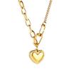 Love pendant collarbone chain personalized trend OT buckle necklace stainless steel plated 18K gold jewelry women