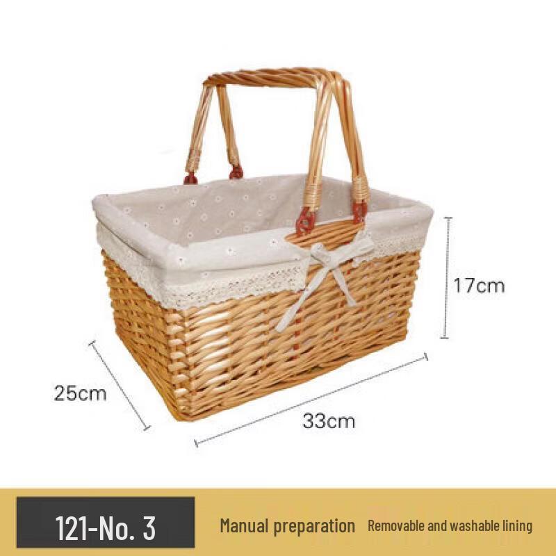 Hand-Woven Willow Picnic Basket