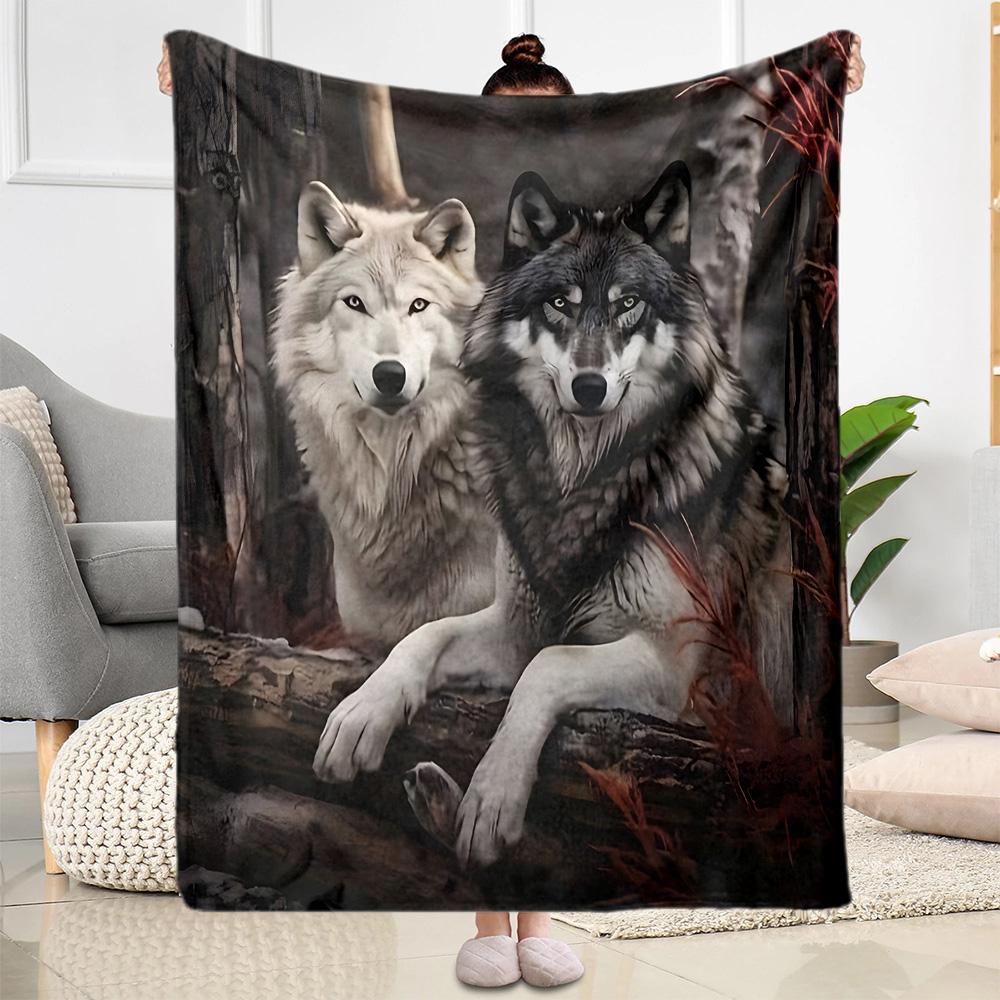 Rottweiler Moonlit Journey Flannel Blanket,Lightweight,Office Blanket,Sofa Blanket,Comfortable Blanket