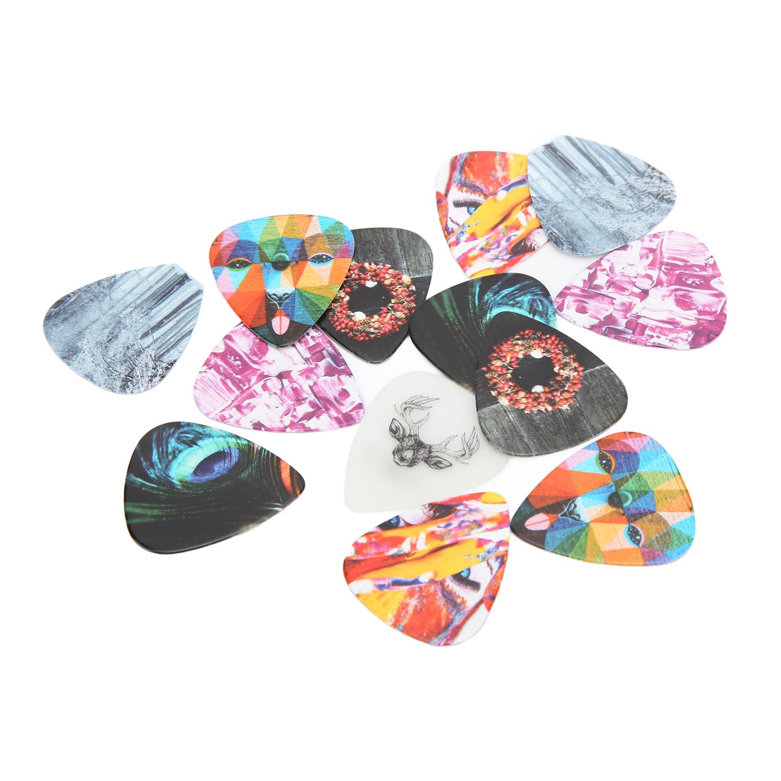 

13 Pcs Guitar Picks Medium Celluloid Guitar Plectrums with Box Instrument AccessoriesColor