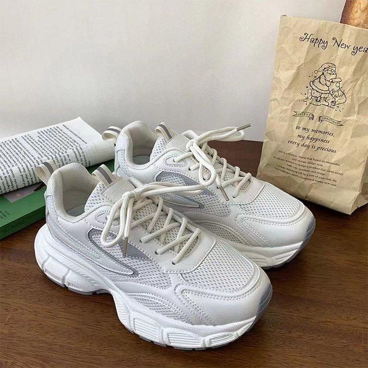Summer New Muffin Thick Bottom Color Matching Lace-up Fashion Shoes Women's Casual Sports Dad Shoes Women's Bread Shoes