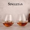 Slow Roll Spherical Whisky Rock Glass Match Wooden Pallet Roly-Poly Design Taste Creative Brandy Snifters Whisky Tumbler Holder