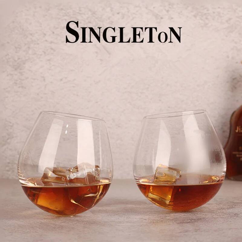 Slow Roll Spherical Whisky Rock Glass Match Wooden Pallet Roly-Poly Design Taste Creative Brandy Snifters Whisky Tumbler Holder