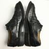 80s-90s? Vintage/MEZLAN Square Toe U-Tip Business Shoes Black size 8 Platinum Model Men's(USED)