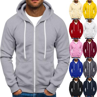 Herren Sweatshirts mit durchgehendem Reißverschluss, langärmlige Pullover-Tops, lässige und große Jacken mit Taschen