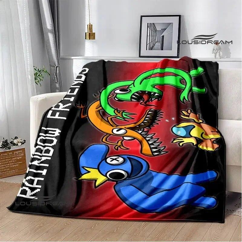 Game Rainbow Friends Cartoon Printed Blankets Warm Flange Blanket Picnic Blanket Blankets for Beds Bed Linings Birthday Gift