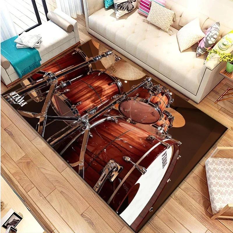 Rum Kit Music Instruments Area Large Carpet Musical Rock Rug for Home Living Room Bedroom Dorm Door Mat Non-slip Floor Mats INS