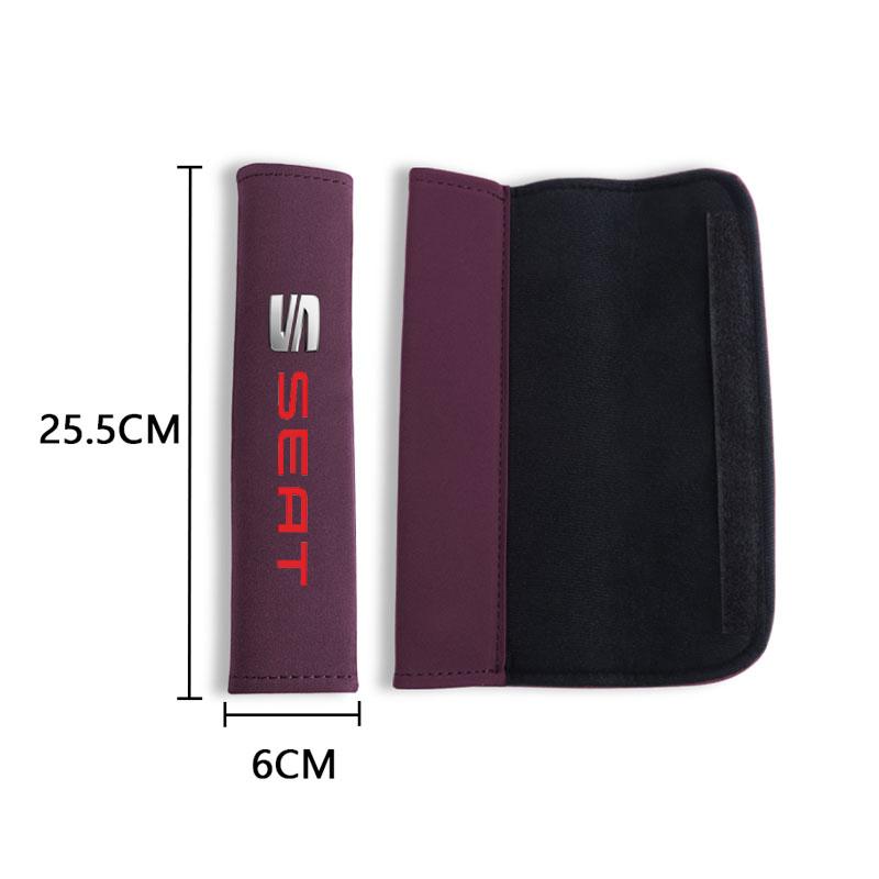AAABE1 Car Seat Belt Covers Safety Belt Pad Shoulder Pad Seat Belt Covers For Seat Leon Ibiza Alhambra Exeo Altea Arona Car Accessories