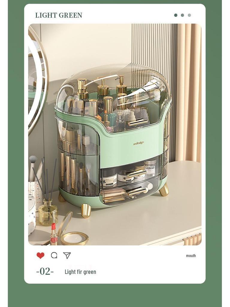 Elegant Dustproof Cosmetic Organizer – High-Capacity Skincare Storage with Light Luxury Design