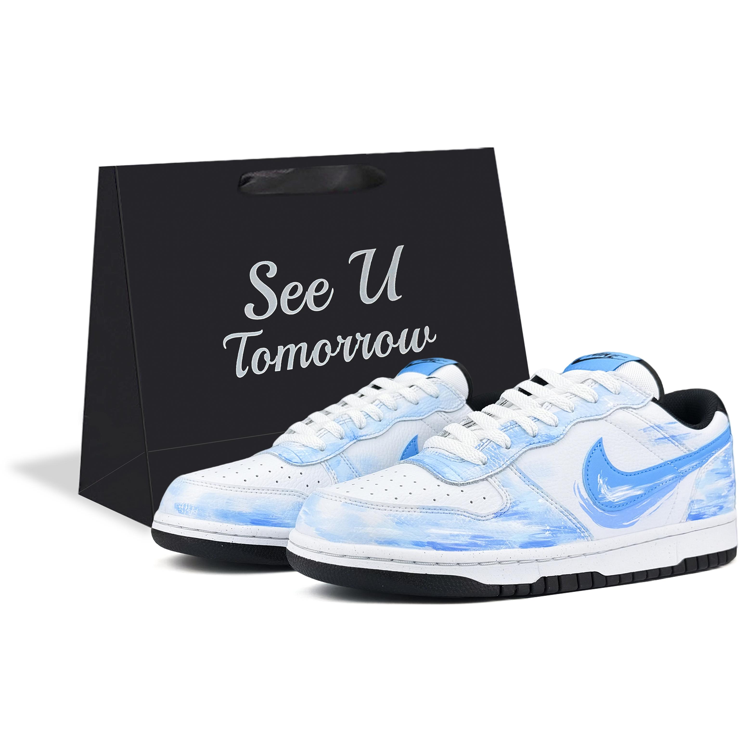 

Nike Big Abrasion Resistant Slip Resistant Low top Skateboard Shoes Men s Bay Blue 355152-107(Team1577-SBOX) 43