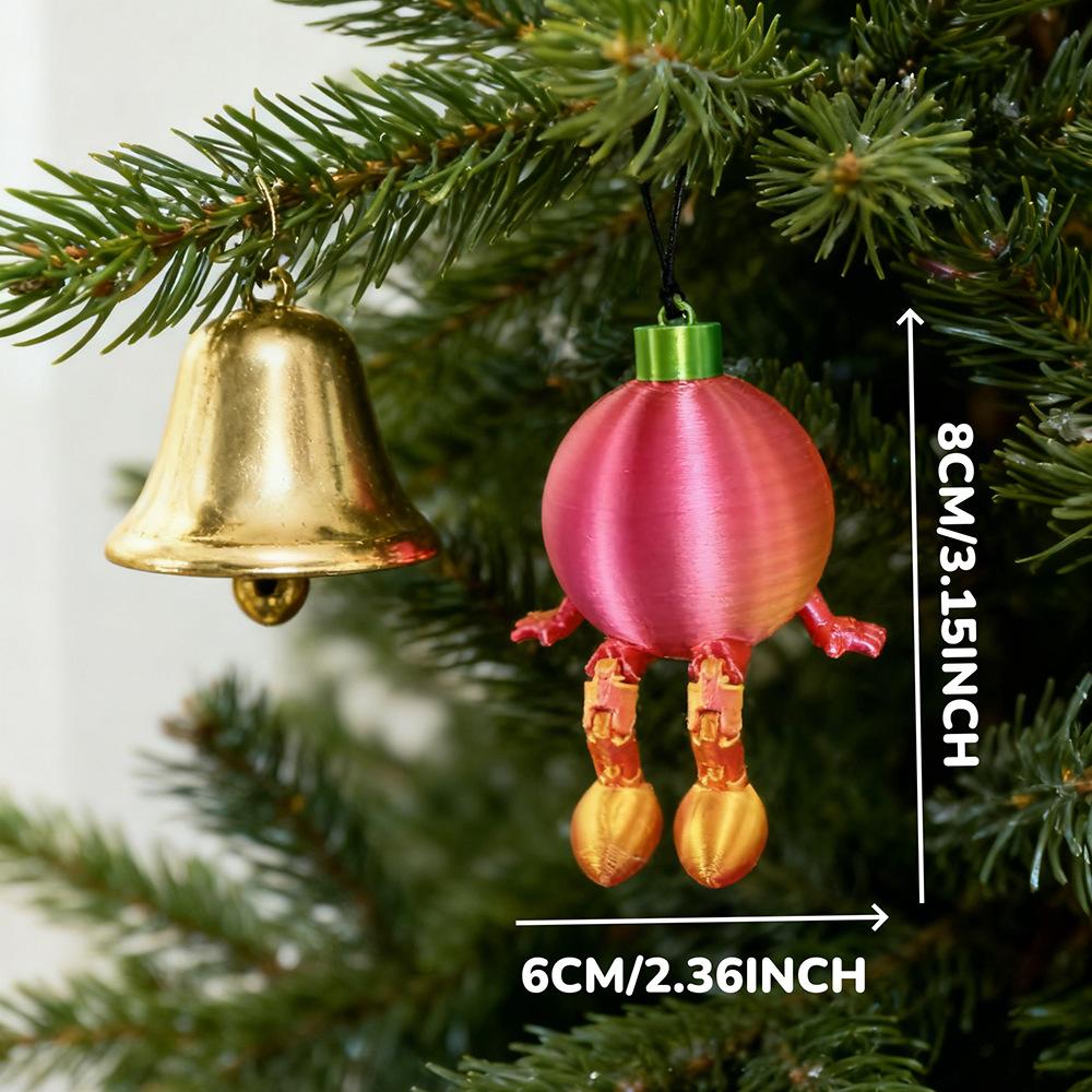 Christmas Decoration Small Ball Human Joint Movable Pendant Can Be Hung As A Whole Pendant, Holiday Celebration Gift