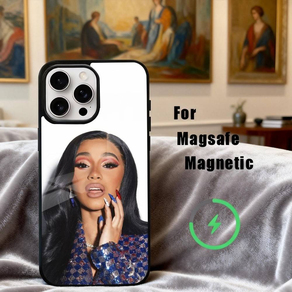 Confident C-Cardi B Singer Phone Case For iPhone17,16,15,14,13,12,11 Plus,Pro Max Magnetic For Magsafe Wireless Charging