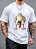Silly Upside Down Chicken Cartoon Graphic Unisexs Cotton Short Sleeve Tee Funny Animal Casual Top For Humor Loving Adult Male Fans