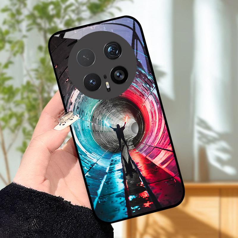 Gehärtetes Glas Handyhülle Für Honor Magic 8 8Pro Luxus Mode Rückseite Abdeckung Für Magic8 Pro Hüllen BKQ-AN00 Stoßfest Cartoon Capa