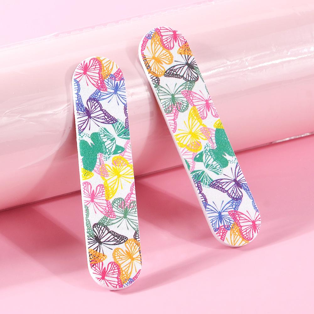 100PCS 9cm Mini Colorful Nail File Double Sided Emery Boards Small Nail File Trimming Tool Manicure Pedicure Tools Wholesale